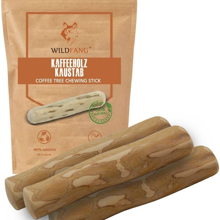 Wildfang® kauwstaaf van koffiehout voor uw viervoeter I hondenspeeltje houtrol - kauwspeelgoed - tandverzorging & kauwspier training I duurzame & natuurlijke kauwstaaf voor uw hond