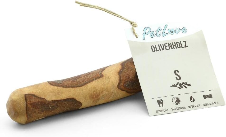 PetLove Kauwhout voor honden van olijfhout • Houten botten als hondenspeelgoed • kauwbotten als tandverzorging en kauwspeelgoed voor honden • Maat: L (221-450g) • Ideaal voor grote honden • Set van 2