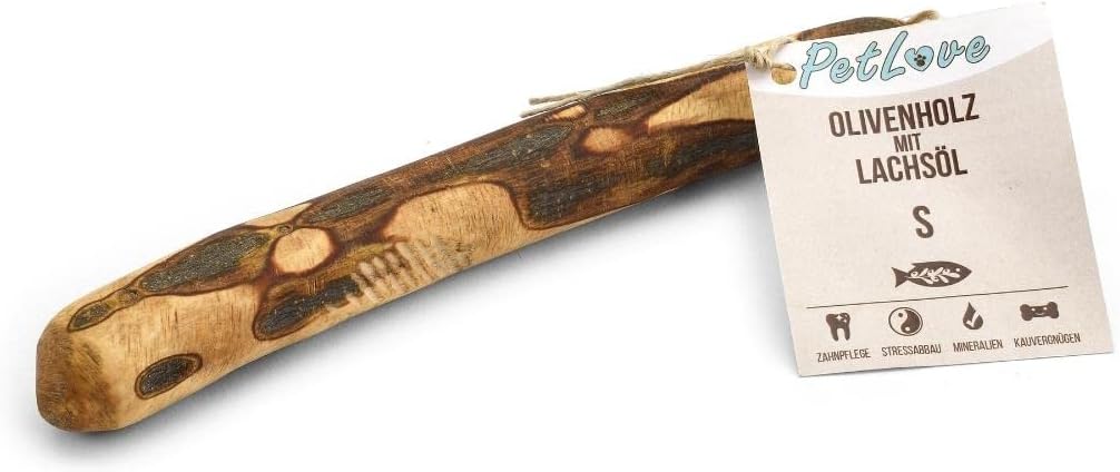 PetLove Kauwhout voor honden van olijfhout • Houten botten als hondenspeelgoed • kauwbotten als tandverzorging en kauwspeelgoed voor honden • Maat: L (221-450g) • Ideaal voor grote honden • Set van 2