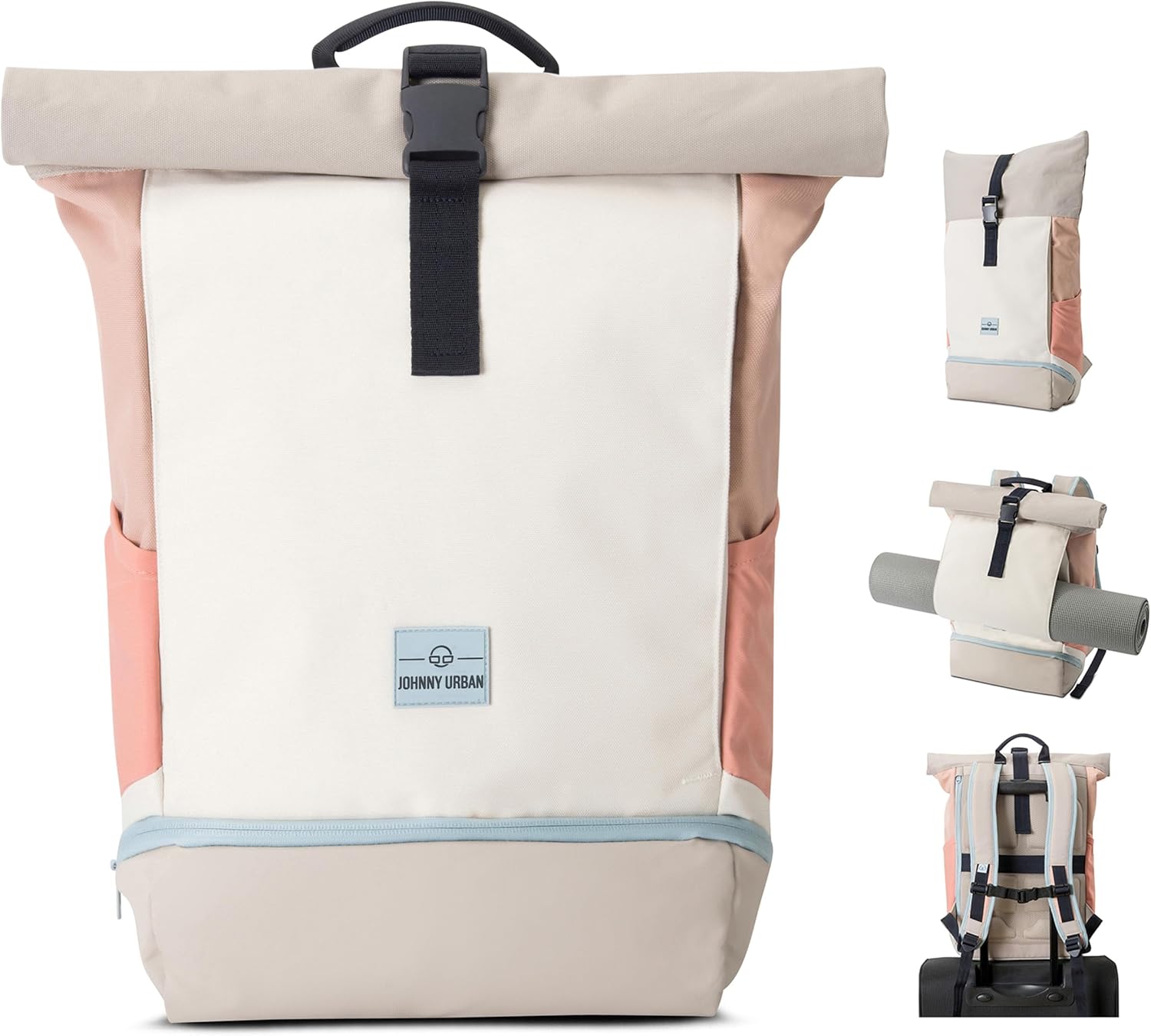 Johnny Urban Backpack Women & Men - Allen Medium - Rolltop Backpack Women & Men with Laptop Compartment for Travel Hand Luggage University - Laptop Rucksack - Water Repellent