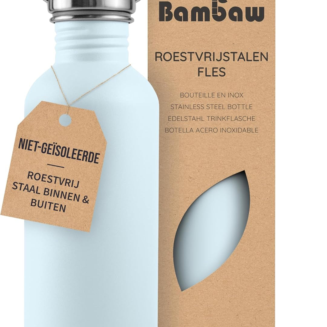 Bambaw Stainless Steel Water Bottle | Reusable Plastic-Free Drinking Bottle (0.5L – 1L, Multiple Colors)