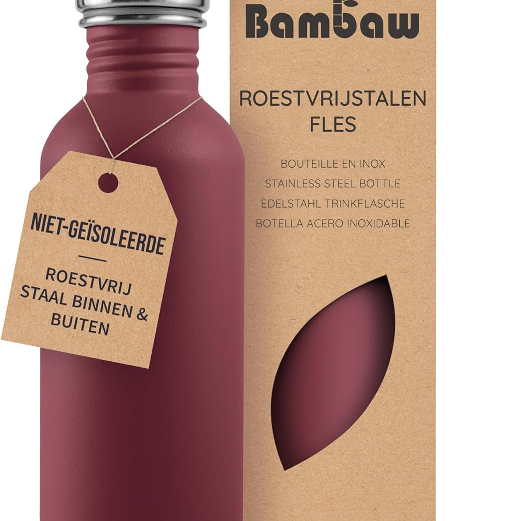 Bambaw Stainless Steel Water Bottle | Reusable Plastic-Free Drinking Bottle (0.5L – 1L, Multiple Colors)