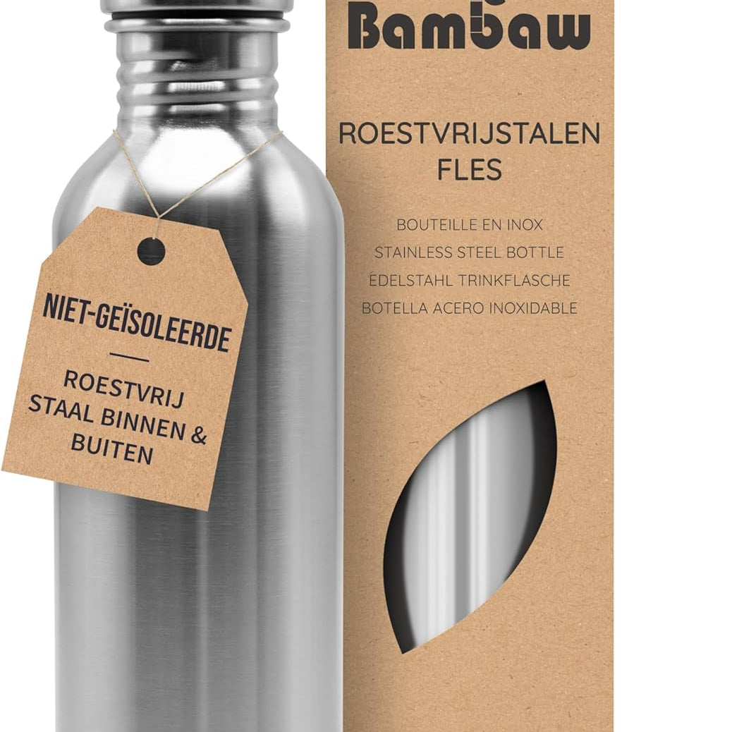 Bambaw Stainless Steel Water Bottle | Reusable Plastic-Free Drinking Bottle (0.5L – 1L, Multiple Colors)