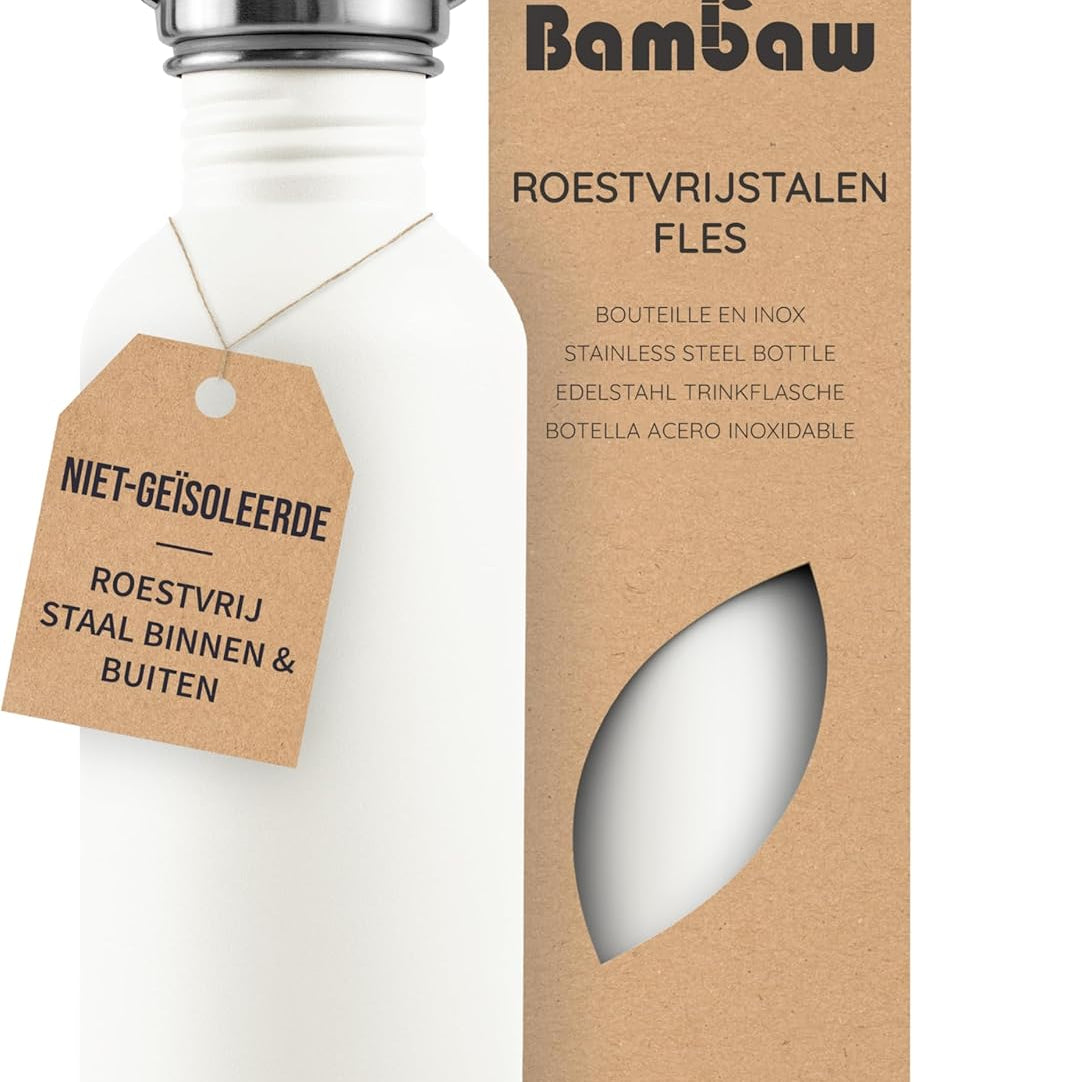 Bambaw Stainless Steel Water Bottle | Reusable Plastic-Free Drinking Bottle (0.5L – 1L, Multiple Colors)