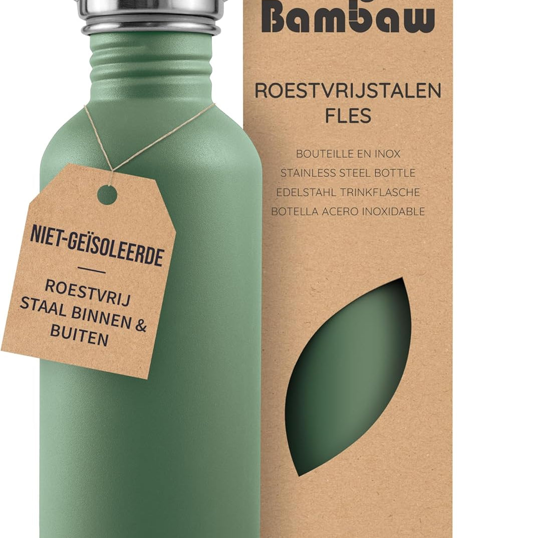 Bambaw Stainless Steel Water Bottle | Reusable Plastic-Free Drinking Bottle (0.5L – 1L, Multiple Colors)