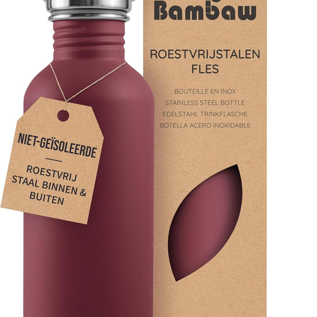 Bambaw Stainless Steel Water Bottle | Reusable Plastic-Free Drinking Bottle (0.5L – 1L, Multiple Colors)