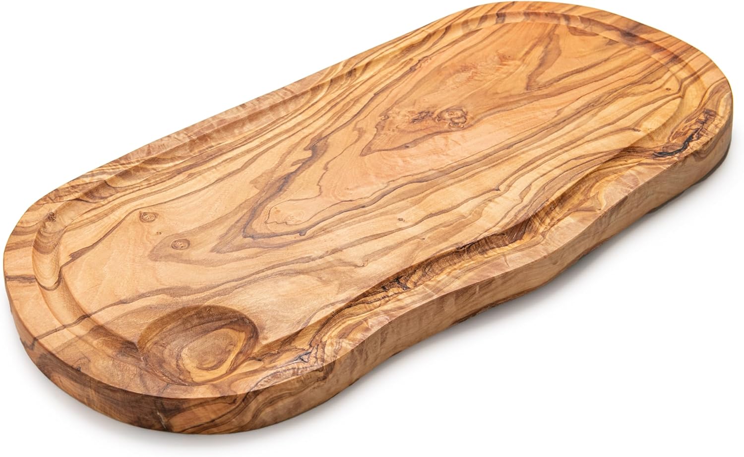 Erreke Handmade Olive Wood Cutting Board with Juice Groove – 39x18cm | Unique & Sustainable