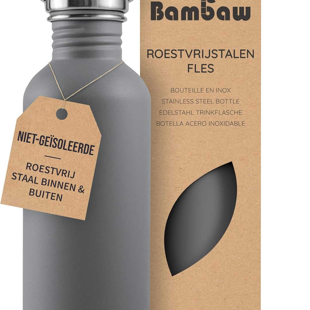 Bambaw Stainless Steel Water Bottle | Reusable Plastic-Free Drinking Bottle (0.5L – 1L, Multiple Colors)