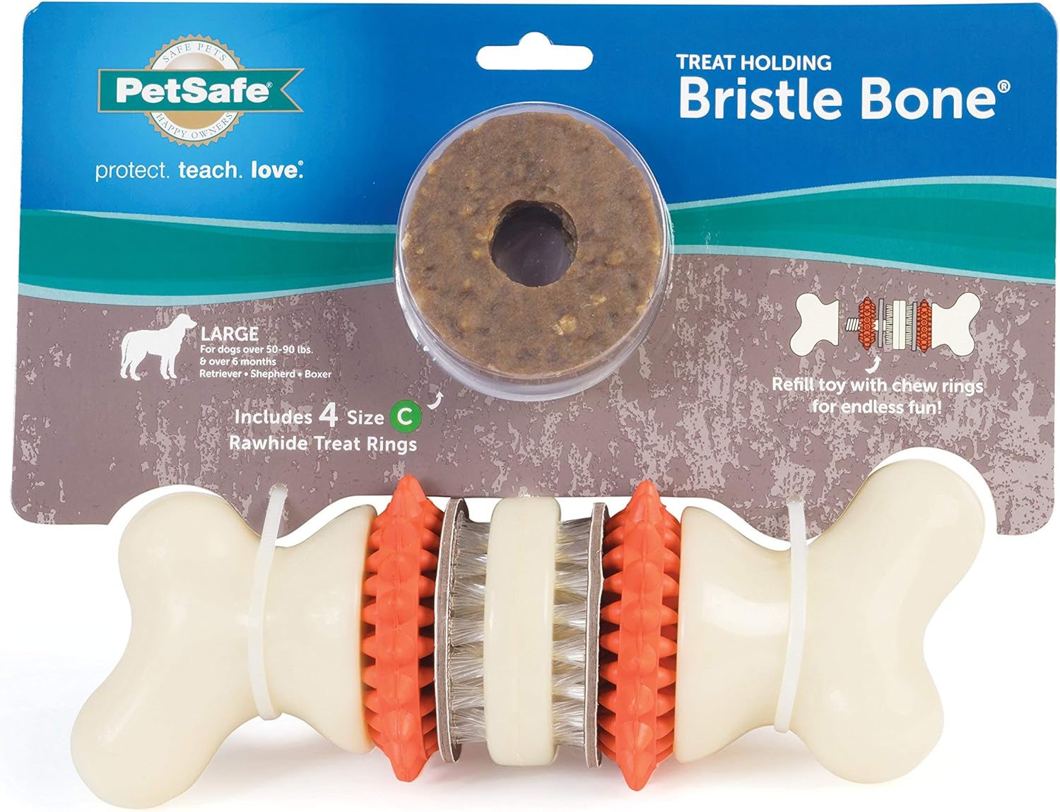 PetSafe Drukke Buddy Bristle Bone Dog Chew Toy, S