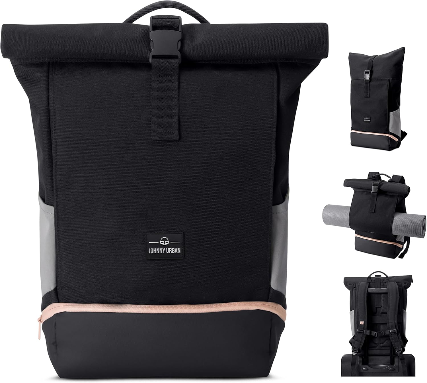 Johnny Urban Backpack Women & Men - Allen Medium - Rolltop Backpack Women & Men with Laptop Compartment for Travel Hand Luggage University - Laptop Rucksack - Water Repellent