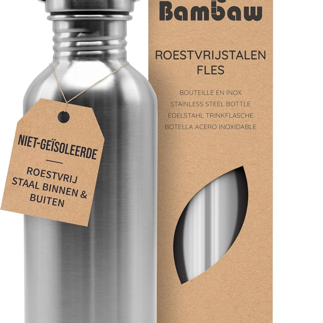 Bambaw Stainless Steel Water Bottle | Reusable Plastic-Free Drinking Bottle (0.5L – 1L, Multiple Colors)