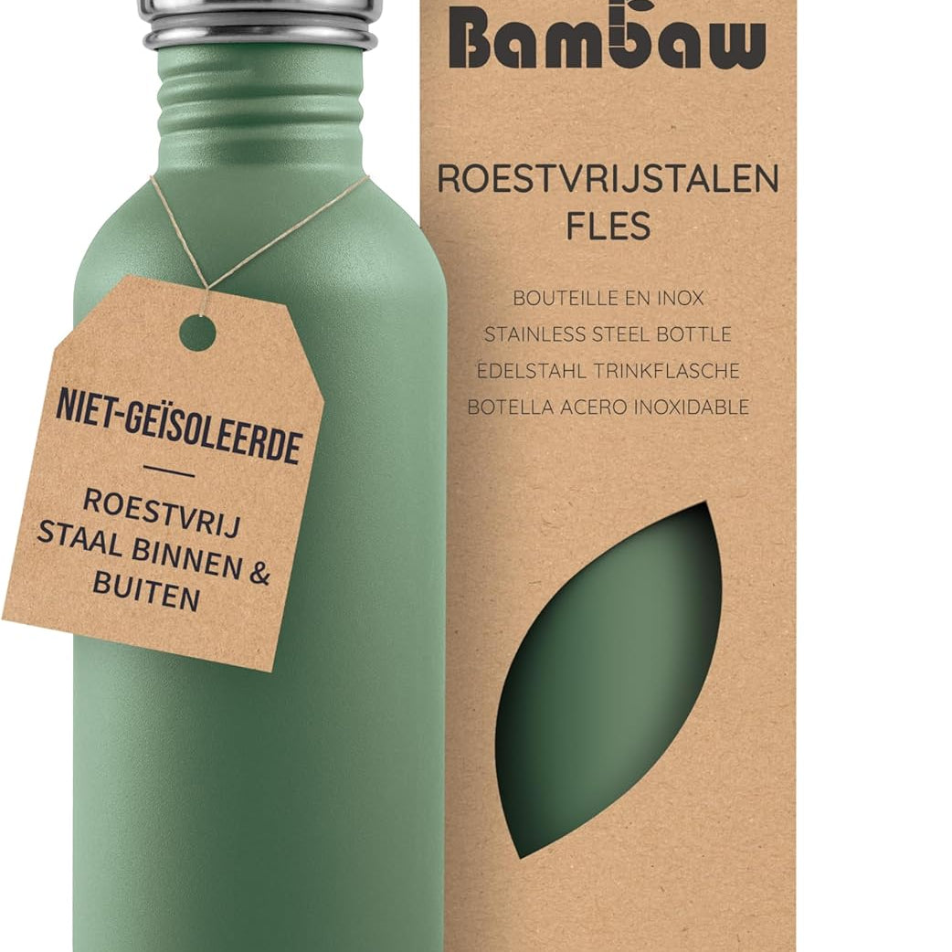 Bambaw Stainless Steel Water Bottle | Reusable Plastic-Free Drinking Bottle (0.5L – 1L, Multiple Colors)